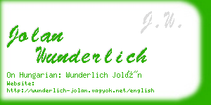 jolan wunderlich business card